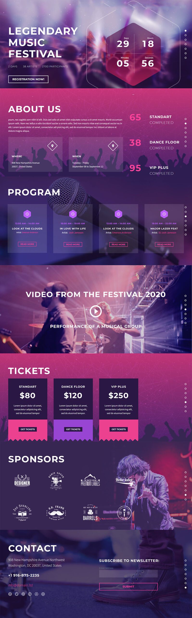Music Festival Website Design